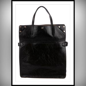 Fendi 2019 Grace Calf Flip Tote (2019 Collection), Color Black